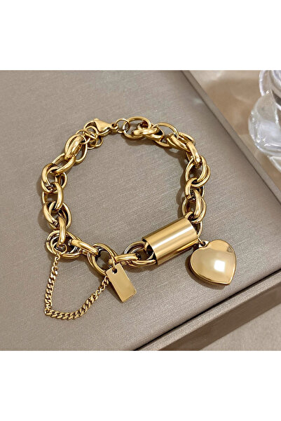 Choice YB3349-1 Punk Chunky Gold Color Thick Chain Stainless Steel Bracelets ...