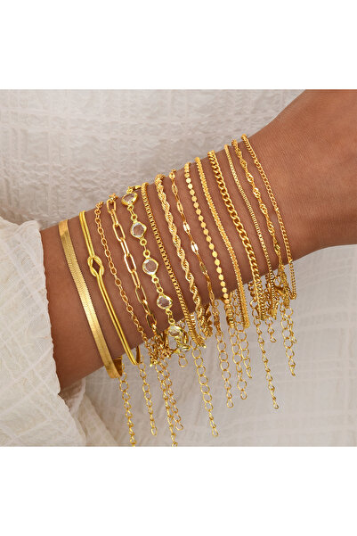 Choice AYA6593701 مجموعة من 14 قطعة من أساور الكريستال الهندسية البسيطة للنسا...