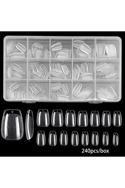 Choice 240 قطعة 240/330 قطعة 15 مقاسًا أطراف أظافر قصيرة من الجل الناعم أطراف...