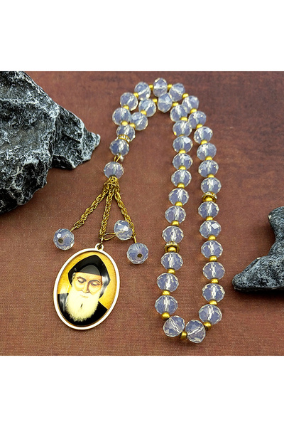 Choice قلادة سيارة من الزجاج تحمل اسم القديس شربل من كنيسة GD الأرثوذكسية للن...