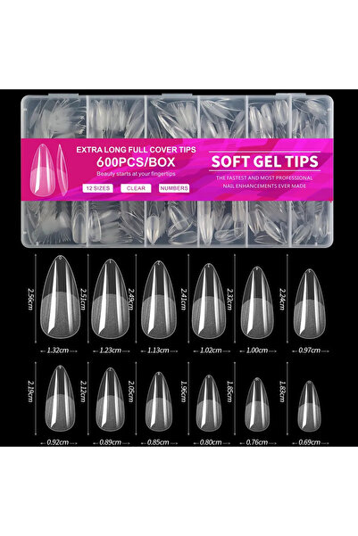 Choice 06 600 قطعة من أطراف الأظافر الصناعية ذات الغطاء الكامل والمربعة واللو...
