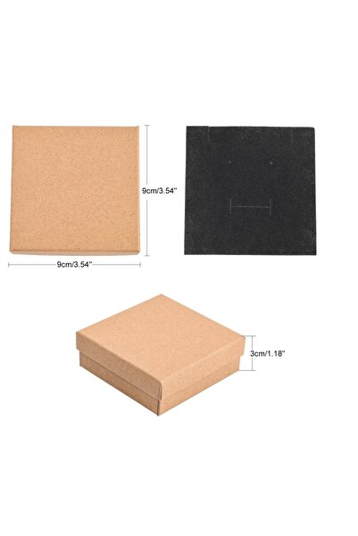 Choice AECH02-07652 12 صندوقًا من الورق المقوى للمجوهرات للخاتم المربع بلون ب...