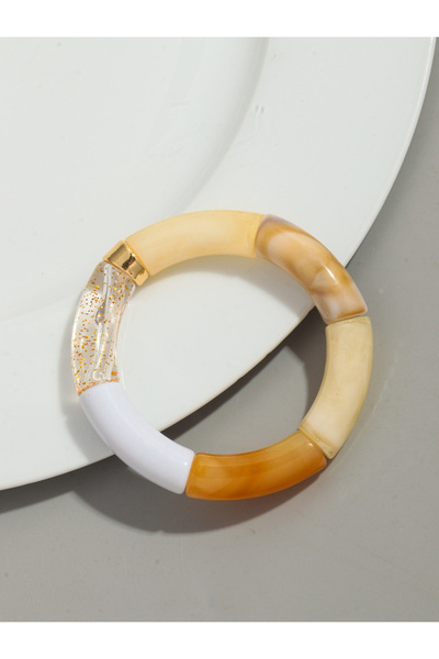 Choice سوار رقم 26 من بوهوميا بتصميم أكريليك، سوار من الخيزران السميك القابل ...