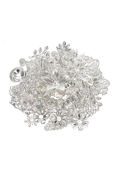 Choice فضة 50 جرام/القطعة مزيج المعادن زهرة أوراق الزينة الزخارف موصلات المعل...