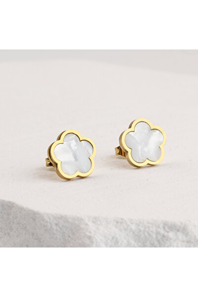 Choice أقراط زهرة من خمس أوراق مطلية بالروديوم المقلد، تصميم جديد رائع، زهرة ...