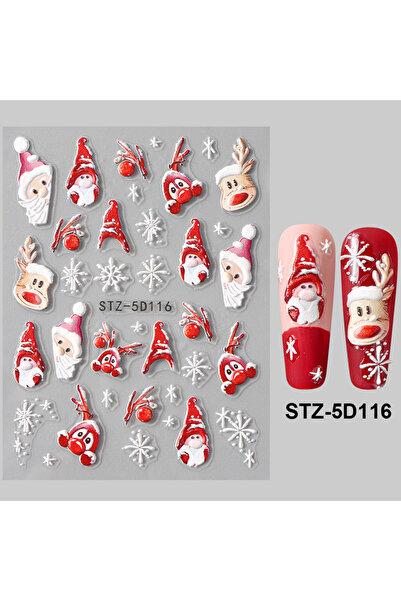 Choice ملصقات أظافر عيد الميلاد المنقوشة بتقنية 5D STZ-5D116 بتصميمات ندفة ال...