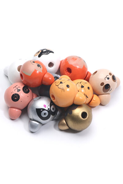 Choice7 10PCS 20X27MM C06554 10Pcs Natural Wood Bead Mixed Cute Animal 3D Bea...