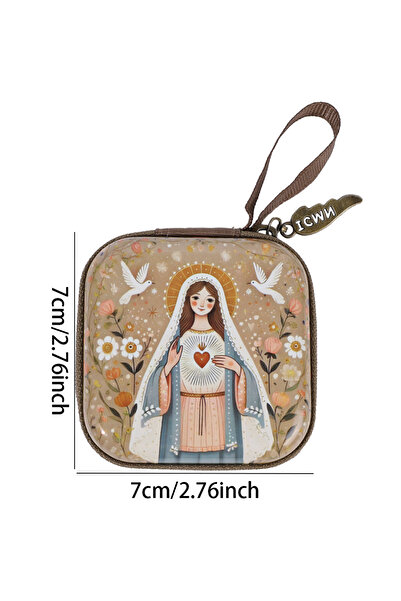 Choice حقيبة تخزين مجوهرات صغيرة محمولة من الحديد بتصميم فني ديني مكون من قطع...