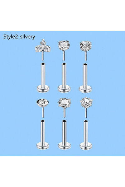 Choice حلق مستقيم للوجه 1.2 × 8 مم، مجوهرات ثقب الشفاه، 6 قطع، أقراط غضروفية ...