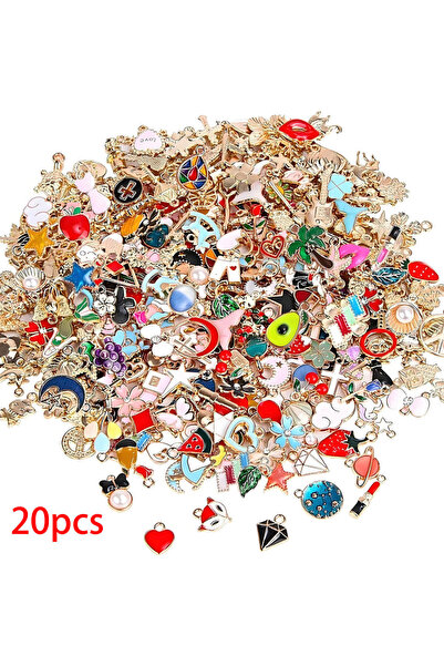 Choice SN464-20pcs 20/30/50/100pcs New Fashion Enamel Heart & Flower Mixed Pe...