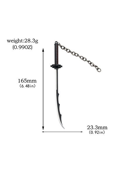 Miniso K00692-01 Anime BLEACH: Thousand-Year Blood War Keychains Kurosaki Ichigo Zangetsu Weapon Pendant Ke