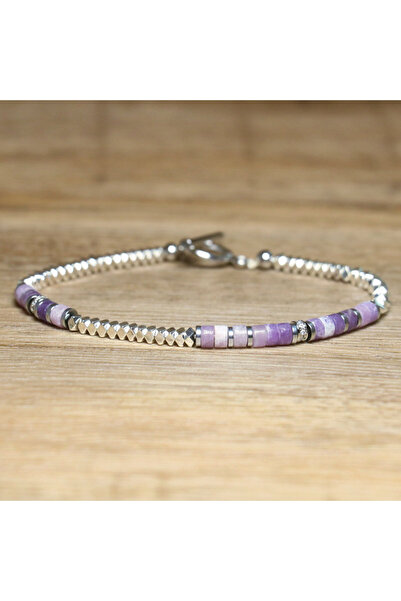 Choice Purple Mica 16.5cm 1 Pc Minimalist OT Clasp Stainless Steel Bracelet N...