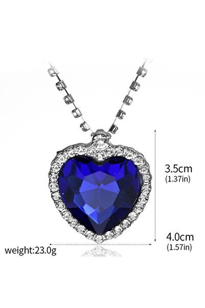 Miniso N00072-01 Movie TITANIC Heart Of the Ocean Necklace Women Love Forever Blue Red Crystal Pendant Neck