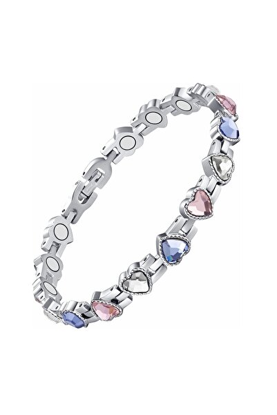 Choice سوار مغناطيسي مطلي بالذهب مكون من 17 حجرًا طبيعيًا ملونًا رائعًا للعنا...