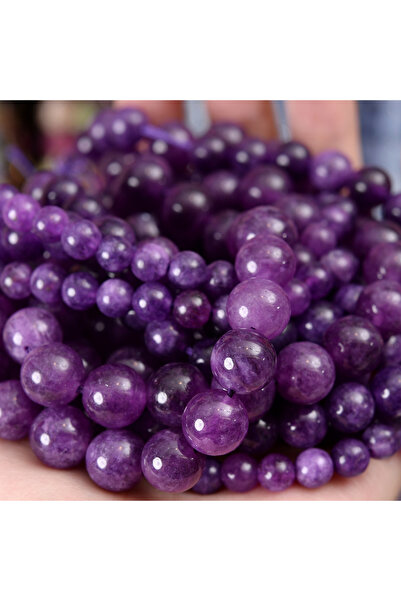 Choice59 8 مم تقريبًا 45 خرزة من حجر الجمشت الطبيعي، خرز من حجر اليشب البركان...