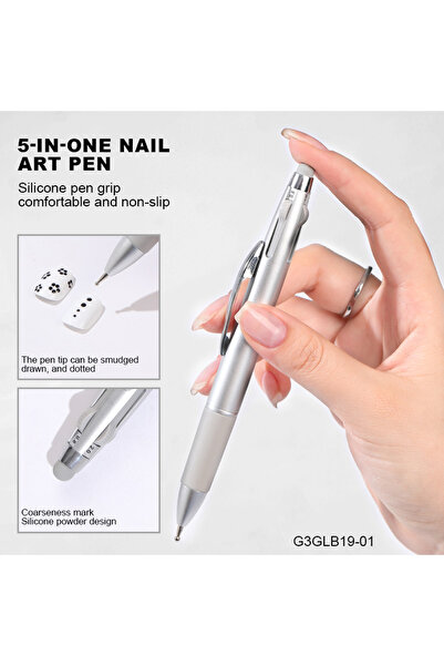 Choice قلم تنقيط متعدد الوظائف G3GLB19-01، قلم تنقيط 5 في 1 لفن الأظافر، مع 4...