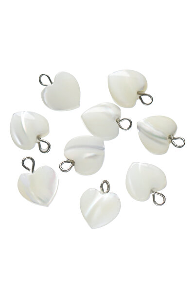 Choice 5 قطع من الروديوم على شكل قلب من الصدف الطبيعية، قلادات وأقراط وسلسلة ...