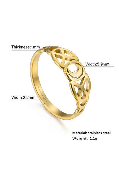 Choice خاتم قابل للتعديل من الفولاذ المقاوم للصدأ بتصميم عقدة أيرلندية من Sky...