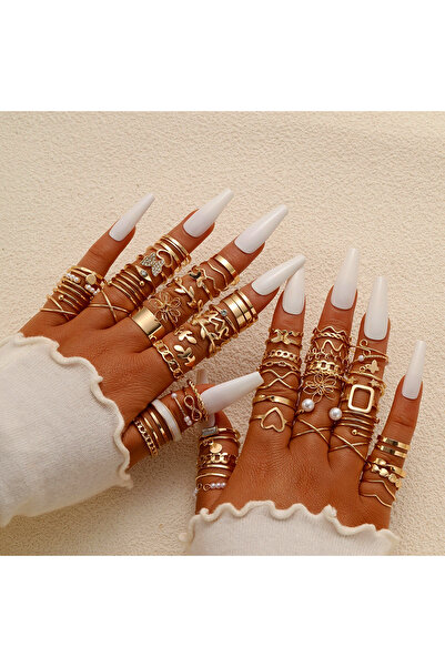 Choice AY5903601 مجموعة خواتم على شكل قلب باللون الذهبي العتيق للنساء والرجال...