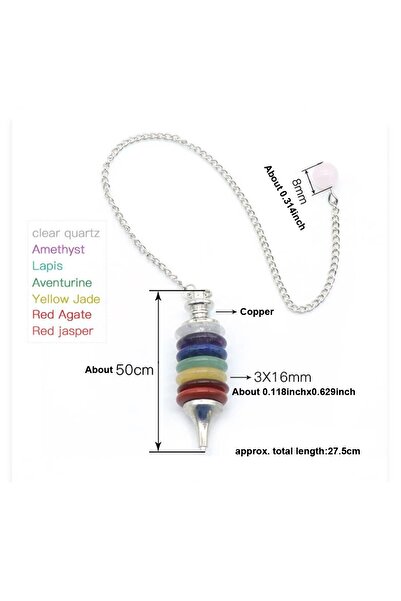 Choice قلادة روحية دائرية ملونة من حجر الكوارتز الكريستالي الطبيعي مكونة من س...