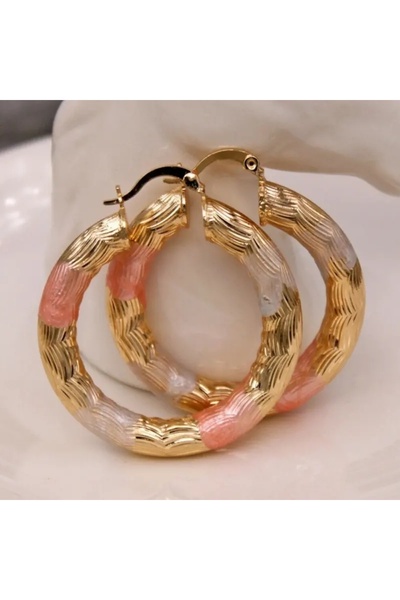 Choice E244-Multicolor Golden Hoop Earrings Bohemian Style Alloy Earrings Exq...