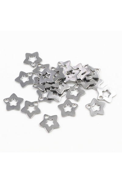 Choice 12x12mm 30 قطعة / الكثير سحر جوفاء 316 الفولاذ المقاوم للصدأ خماسية ال...