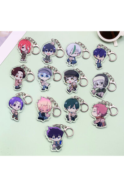 Miniso 5 cm 14 Anime Characters Blue Lock Bear Acrylic Car Keychain Accessori...