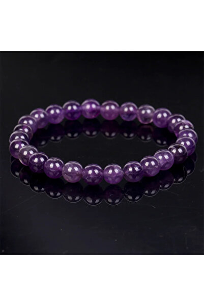 Choice سوار مصنوع يدويًا من خرز الجمشت مقاس 8 مم - مجوهرات كريستال على طراز ب...