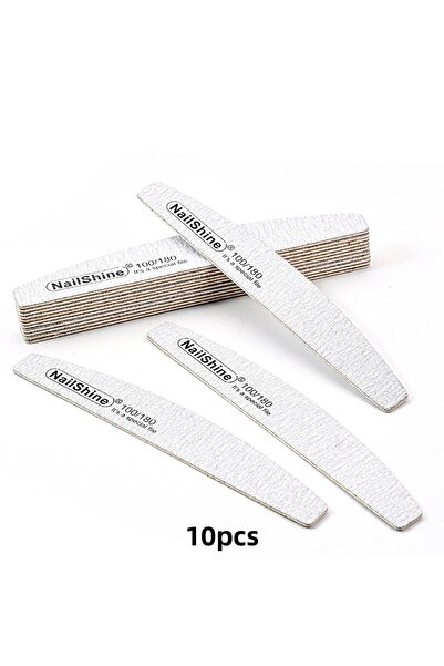 Choice مجموعة من 10 قطع من مبرد الأظافر الخشبي نصف القمري ذو الوجهين بحبيبات ...