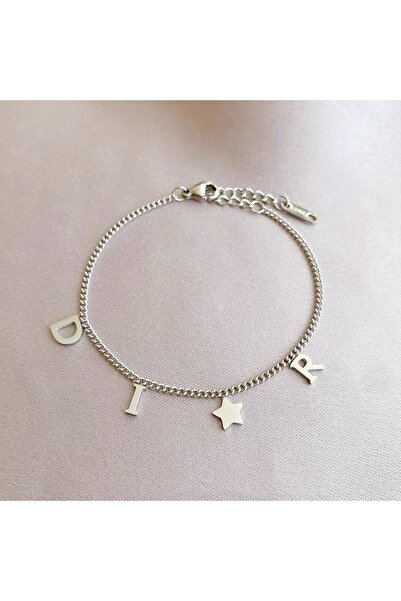 Choice S2-1pc-silvery 1Pc New Fashion Letter Star Pendant Bracelet for Woman,...