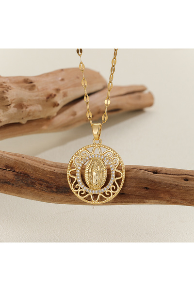 Choice TP-04243-01 قلادة سلسلة سيدة العذراء بتصميم ريترو فاشون للنساء، مرصعة ...