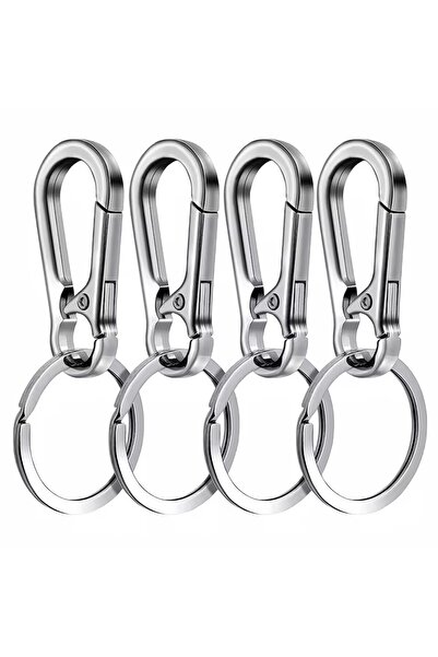 Choice 4PCS Silver 4Pcs Carabiner Clip Keychain Metal Carabiner Shape Key Rin...