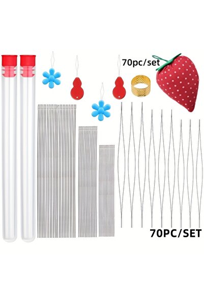 Choice1 مجموعة إبر خرز مكونة من 70 قطعة، 70/90 قطعة، لوازم خرز متعددة الأحجام...