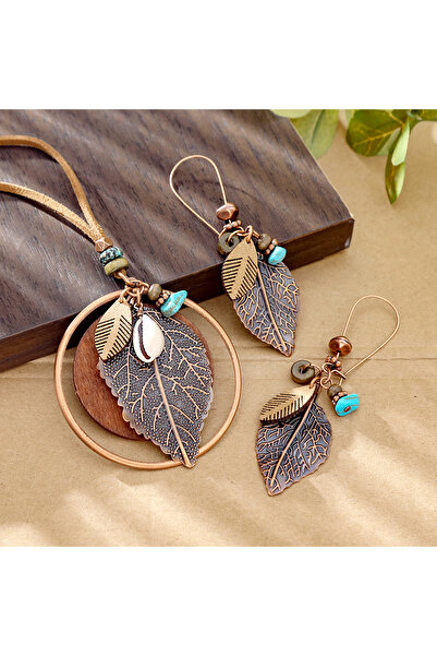 Choice X25082807 Boho Vintage Style Earrings Necklace Set Geometric Statement...
