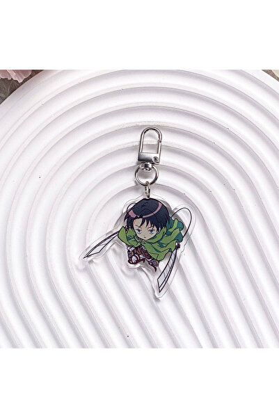 Miniso 5cm 2 Anime Attack on Titan Eren Jaeger Levi Mikasa Ackerman Acrylic Keychain Accessories Cartoon Ba