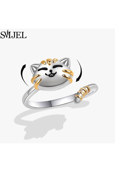 Choice حلقات فيدجيت سبينر TJZ495 قابلة للتغيير الحجم على شكل قطة سعيدة لطيفة ...