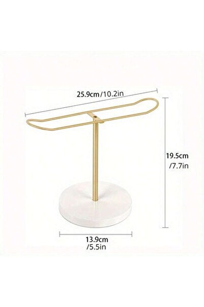 Choice حامل عصابة رأس معدني ذهبي قطعة واحدة ومنظم ربطات شعر، رف عرض أساور الم...