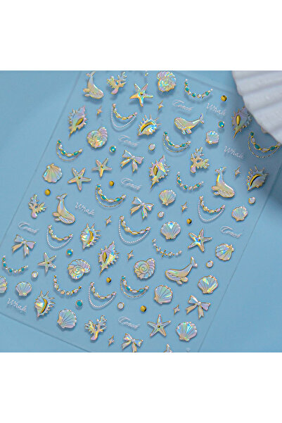 Choice TO5076 صدفة ذهبية لامعة نجم البحر صدفة الحوت نجمة البحر المرجان 5D فيو...