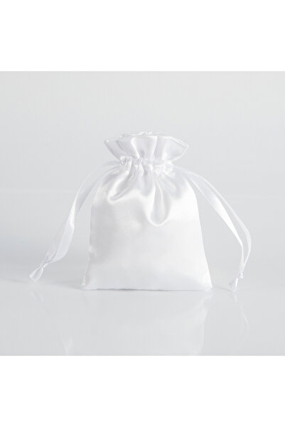 Choice حقيبة بيضاء 7x9 سم بدون شعار 10 قطع حقيبة صغيرة من الحرير برباط للمجوه...