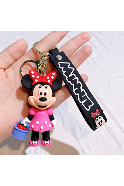 Miniso KC3888 Mickey Minnie Flower Series PVC Figure Keychain Set, 6PCS Cute ...
