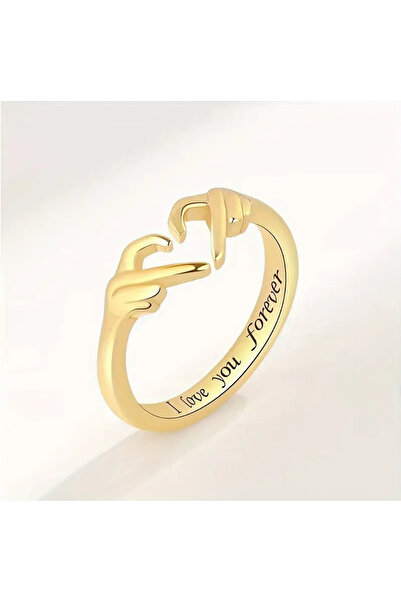 Choice خاتم زوجين من سبائك الذهب، خاتم مفتوح بإيماءة إبداعية، محفور عليه عبار...