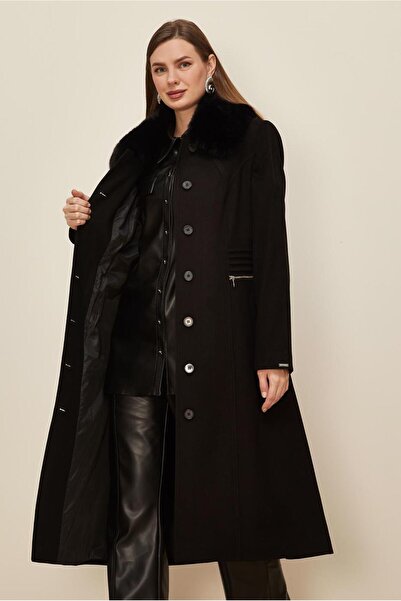 Alvina Fur Collar Coat 90629