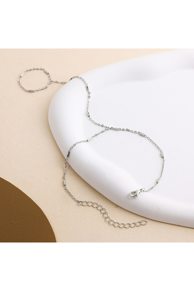 Choice 2 سوار أنيق صغير الحجم على شكل سلسلة خواتم إصبع للنساء سلاسل ذهبية الل...