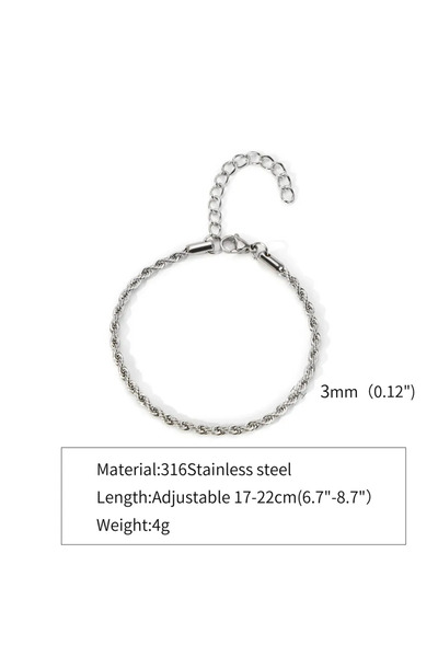 Choice سوار من الفولاذ المقاوم للصدأ 3 مم بلون الفولاذ 2-5 مم للنساء والرجال ...