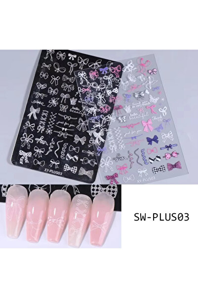 Choice SW-PLUS03 Kawaii Bow Pattern Nail Art Stamping Plates Elegant Love Hea...