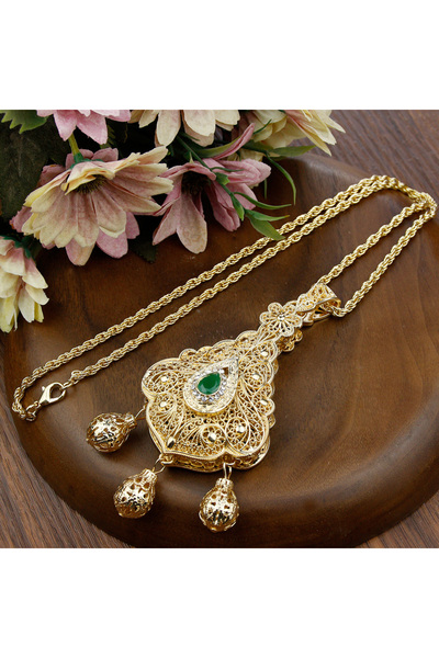 Choice XY3268green Sunspicems قلادة ذهبية اللون من دبي بيجو للنساء، سلسلة كنز...