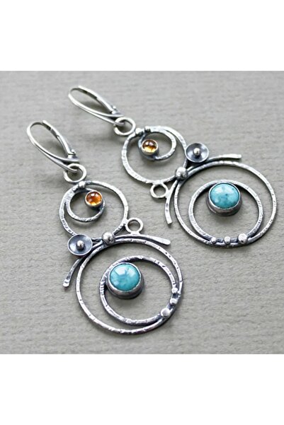 Choice أقراط بلور E1123-1 متدلية معدنية كبيرة على شكل مثلث هندسي من الحجر غير...