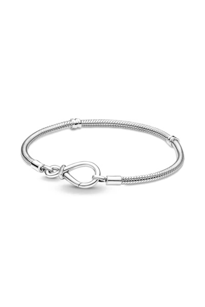 Miniso 17 سم C057 سوار دائري جديد من الفضة الإسترليني عيار 925 الأصلي بطول 17-21 سم على شكل قلب من اللؤلؤ بحلقة صلبة وإبزيم مربع F