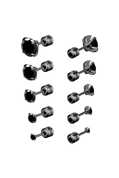 Choice ثقب خلفي مزدوج الجانب من الفولاذ المقاوم للصدأ أسود 6 مم، زوج واحد، مض...