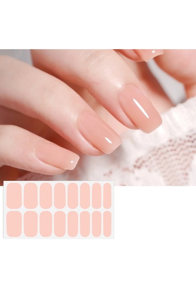 Choice ملصقات أظافر بلون واحد، 16 قطعة/عبوة، ملصقات أظافر بلون واحد، وردية، ب...